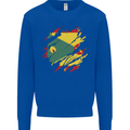 Torn Grenada Flag Grenadians Day Football Kids Sweatshirt Jumper Royal Blue