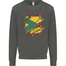 Torn Grenada Flag Grenadians Day Football Kids Sweatshirt Jumper Storm Grey