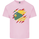 Torn Grenada Flag Grenadians Day Football Kids T-Shirt Childrens Light Pink
