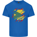 Torn Grenada Flag Grenadians Day Football Kids T-Shirt Childrens Royal Blue