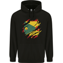 Torn Grenada Flag Grenadians Day Football Mens 80% Cotton Hoodie Black