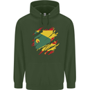 Torn Grenada Flag Grenadians Day Football Mens 80% Cotton Hoodie Forest Green