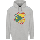 Torn Grenada Flag Grenadians Day Football Mens 80% Cotton Hoodie Sports Grey