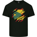 Torn Grenada Flag Grenadians Day Football Mens Cotton T-Shirt Tee Top Black