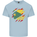 Torn Grenada Flag Grenadians Day Football Mens Cotton T-Shirt Tee Top Light Blue
