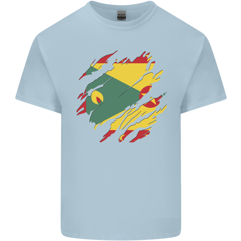 Torn Grenada Flag Grenadians Day Football Mens Cotton T-Shirt Tee Top Light Blue