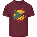 Torn Grenada Flag Grenadians Day Football Mens Cotton T-Shirt Tee Top Maroon