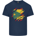 Torn Grenada Flag Grenadians Day Football Mens Cotton T-Shirt Tee Top Navy Blue