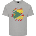 Torn Grenada Flag Grenadians Day Football Mens Cotton T-Shirt Tee Top Sports Grey