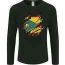 Torn Grenada Flag Grenadians Day Football Mens Long Sleeve T-Shirt Black