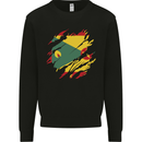 Torn Grenada Flag Grenadians Day Football Mens Sweatshirt Jumper Black