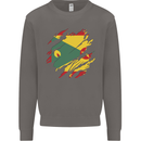 Torn Grenada Flag Grenadians Day Football Mens Sweatshirt Jumper Charcoal