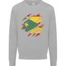 Torn Grenada Flag Grenadians Day Football Mens Sweatshirt Jumper Sports Grey