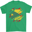 Torn Grenada Flag Grenadians Day Football Mens T-Shirt 100% Cotton Irish Green