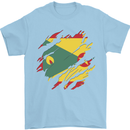 Torn Grenada Flag Grenadians Day Football Mens T-Shirt 100% Cotton Light Blue