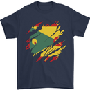 Torn Grenada Flag Grenadians Day Football Mens T-Shirt 100% Cotton Navy Blue