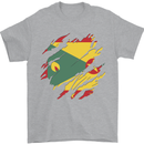 Torn Grenada Flag Grenadians Day Football Mens T-Shirt 100% Cotton Sports Grey