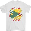 Torn Grenada Flag Grenadians Day Football Mens T-Shirt 100% Cotton White