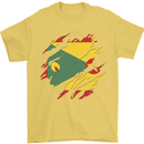 Torn Grenada Flag Grenadians Day Football Mens T-Shirt 100% Cotton Yellow
