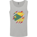 Torn Grenada Flag Grenadians Day Football Mens Vest Tank Top Sports Grey