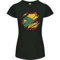 Torn Grenada Flag Grenadians Day Football Womens Petite Cut T-Shirt Black