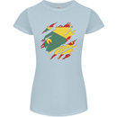Torn Grenada Flag Grenadians Day Football Womens Petite Cut T-Shirt Light Blue