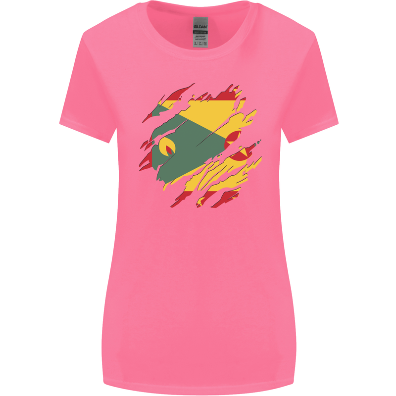 Torn Grenada Flag Grenadians Day Football Womens Wider Cut T-Shirt Azalea