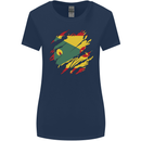 Torn Grenada Flag Grenadians Day Football Womens Wider Cut T-Shirt Navy Blue