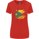 Torn Grenada Flag Grenadians Day Football Womens Wider Cut T-Shirt Red