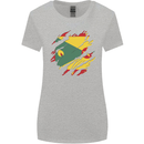 Torn Grenada Flag Grenadians Day Football Womens Wider Cut T-Shirt Sports Grey