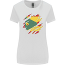 Torn Grenada Flag Grenadians Day Football Womens Wider Cut T-Shirt White