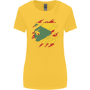 Torn Grenada Flag Grenadians Day Football Womens Wider Cut T-Shirt Yellow