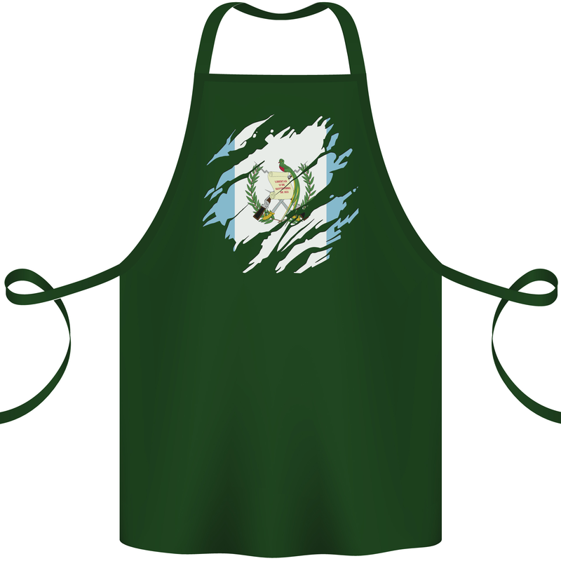 Torn Guatemala Flag Guatemalan Day Football Cotton Apron 100% Organic Forest Green