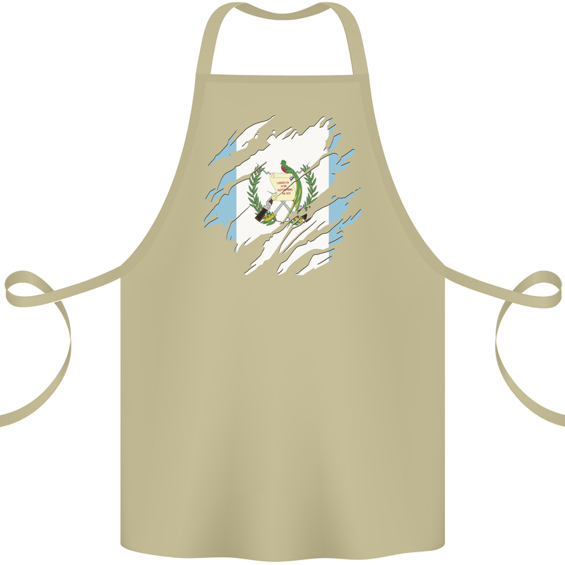 Torn Guatemala Flag Guatemalan Day Football Cotton Apron 100% Organic Khaki