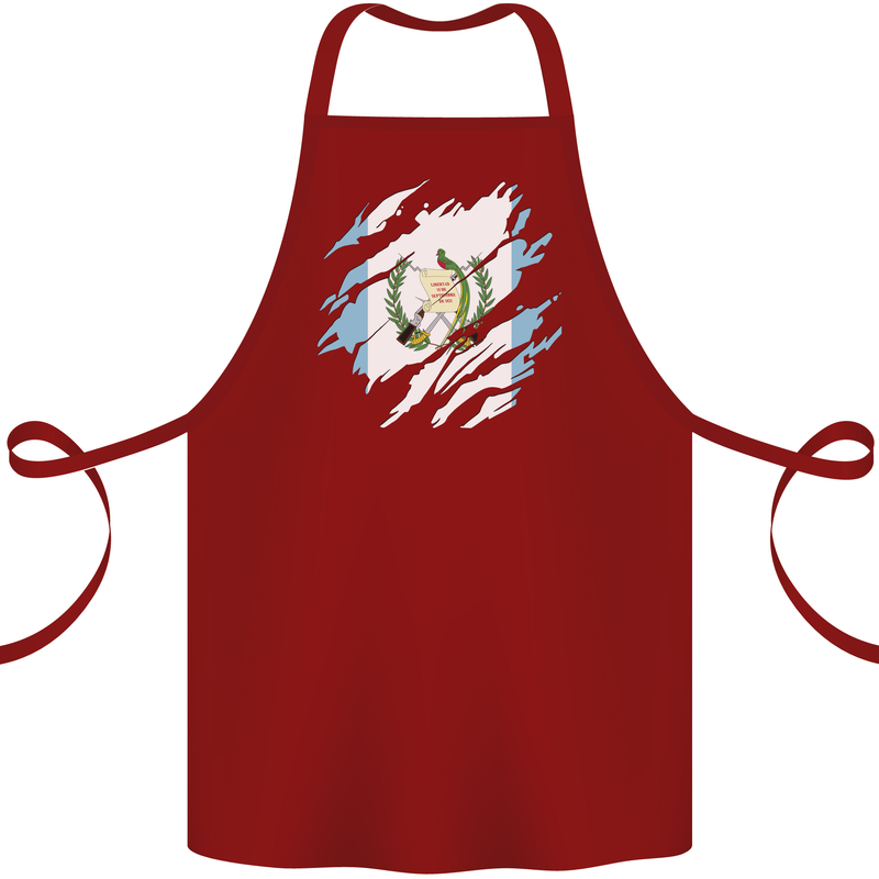 Torn Guatemala Flag Guatemalan Day Football Cotton Apron 100% Organic Maroon