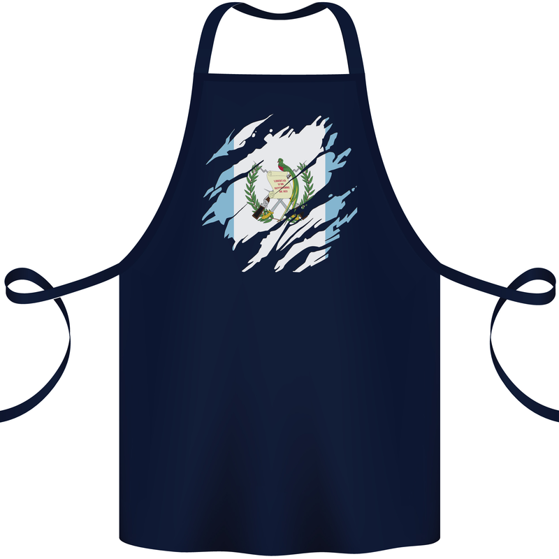 Torn Guatemala Flag Guatemalan Day Football Cotton Apron 100% Organic Navy Blue