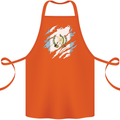 Torn Guatemala Flag Guatemalan Day Football Cotton Apron 100% Organic Orange