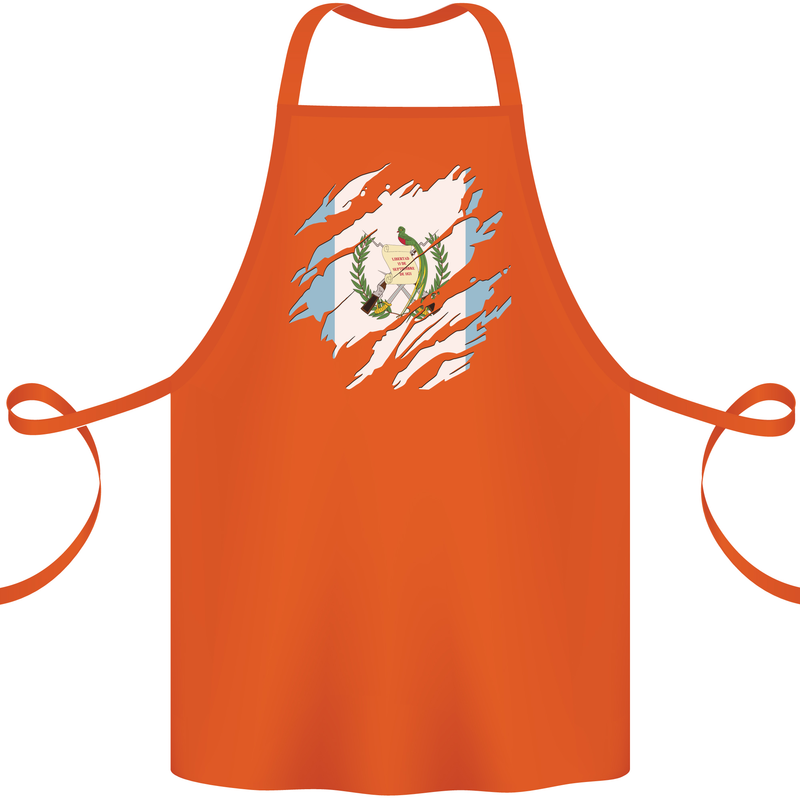 Torn Guatemala Flag Guatemalan Day Football Cotton Apron 100% Organic Orange