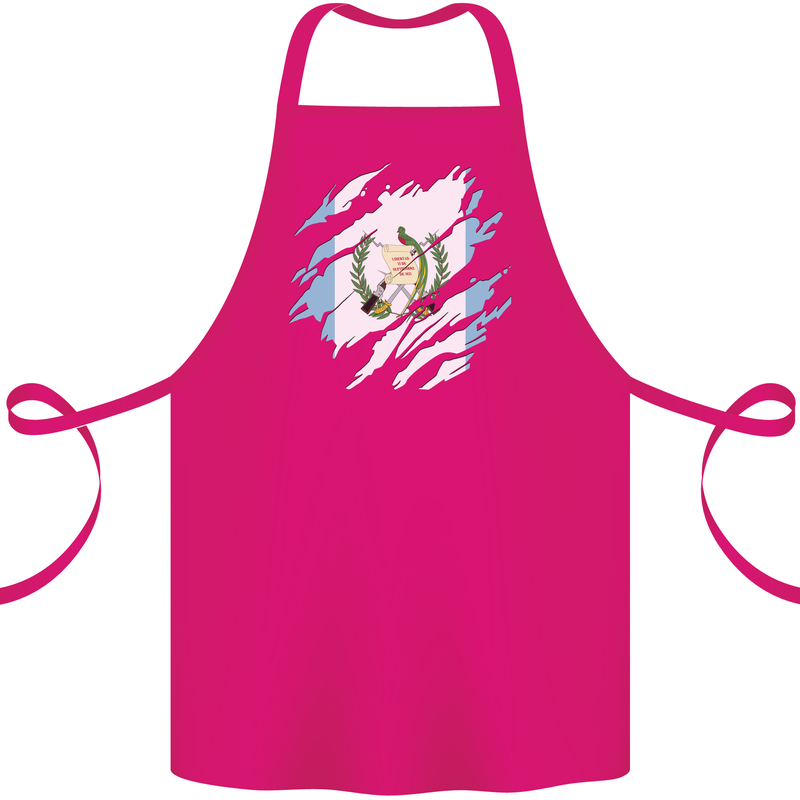 Torn Guatemala Flag Guatemalan Day Football Cotton Apron 100% Organic Pink