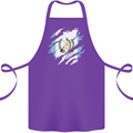 Torn Guatemala Flag Guatemalan Day Football Cotton Apron 100% Organic Purple