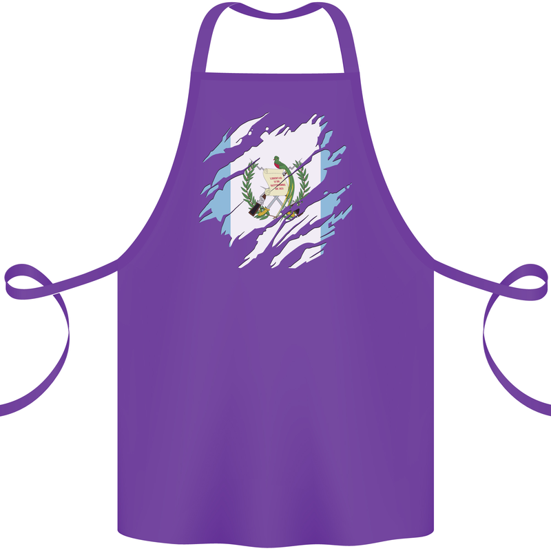 Torn Guatemala Flag Guatemalan Day Football Cotton Apron 100% Organic Purple