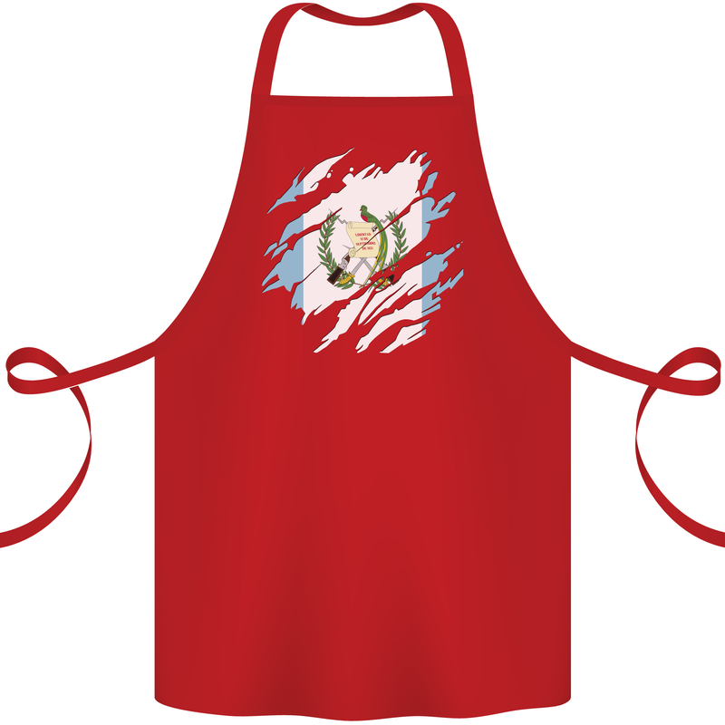 Torn Guatemala Flag Guatemalan Day Football Cotton Apron 100% Organic Red