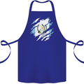 Torn Guatemala Flag Guatemalan Day Football Cotton Apron 100% Organic Royal Blue