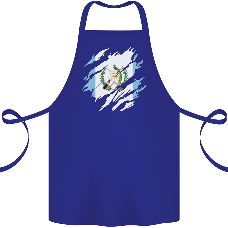 Torn Guatemala Flag Guatemalan Day Football Cotton Apron 100% Organic Royal Blue