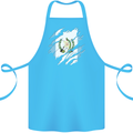 Torn Guatemala Flag Guatemalan Day Football Cotton Apron 100% Organic Turquoise