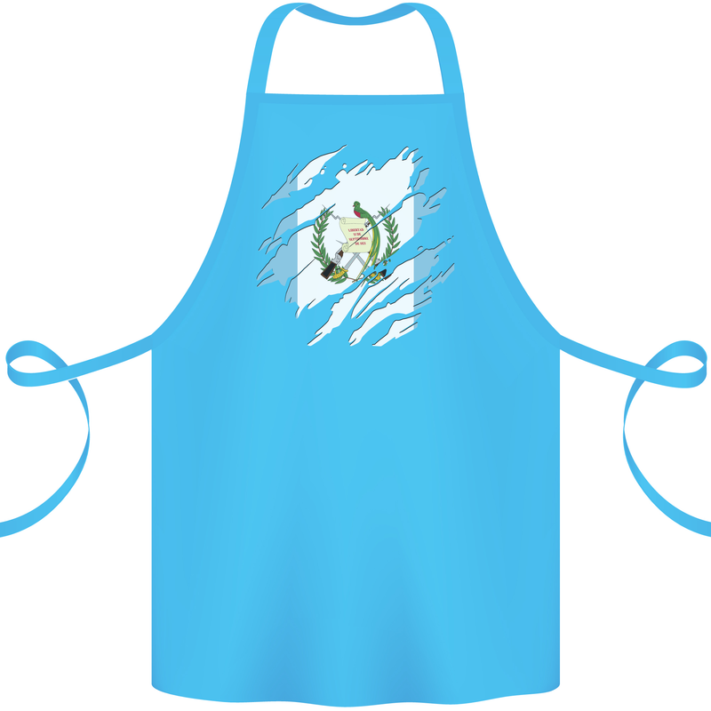 Torn Guatemala Flag Guatemalan Day Football Cotton Apron 100% Organic Turquoise
