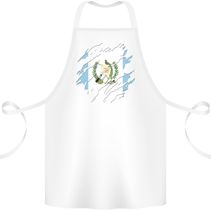 Torn Guatemala Flag Guatemalan Day Football Cotton Apron 100% Organic White