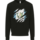 Torn Guatemala Flag Guatemalan Day Football Kids Sweatshirt Jumper Black