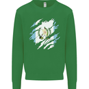 Torn Guatemala Flag Guatemalan Day Football Kids Sweatshirt Jumper Irish Green