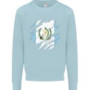Torn Guatemala Flag Guatemalan Day Football Kids Sweatshirt Jumper Light Blue